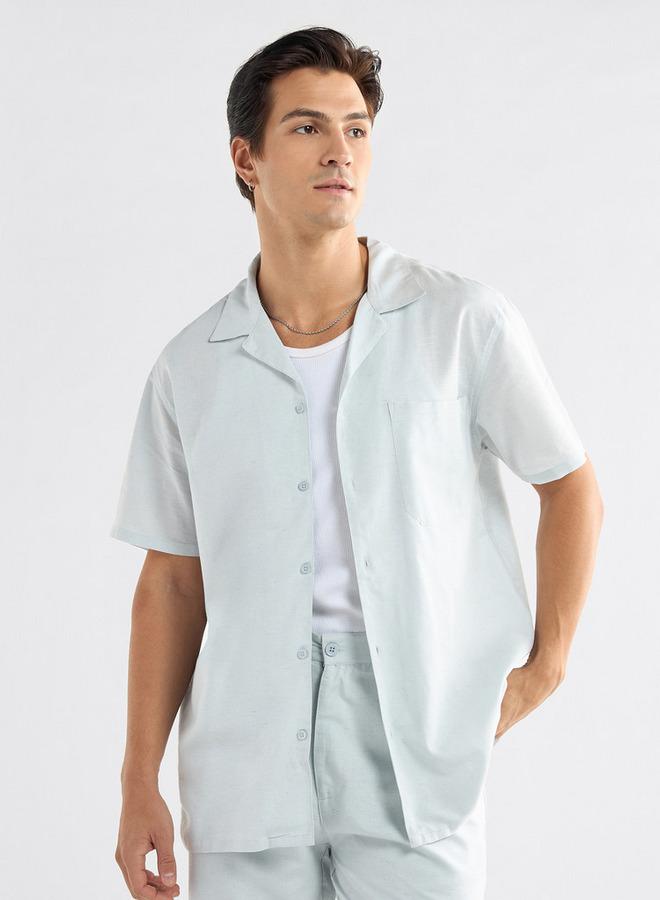 Splash FAV Regular Fit Shirt with Camp Collar and Short Sleeves - Image 1