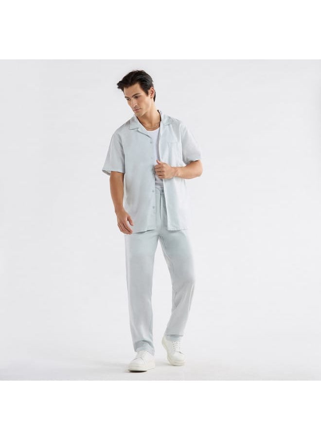 FAV Regular Fit Solid Shirt with Camp Collar and Short Sleeves  - Image 2