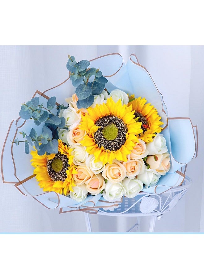 Zarwani (20 Sheet) Waterproof Plain Golden Border Gift Wrapping Paper Sheet |Korean Bouquet Wrapping| Sheets, Arts & Crafts And Diy To Wrap Christmas (White), 390 G - Image 2