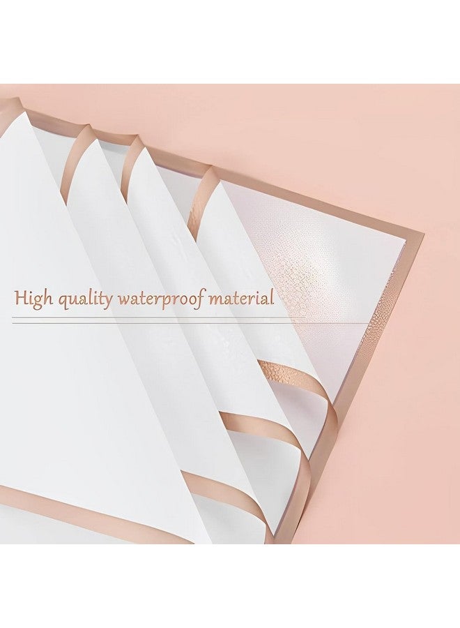 Zarwani (20 Sheet) Waterproof Plain Golden Border Gift Wrapping Paper Sheet |Korean Bouquet Wrapping| Sheets, Arts & Crafts And Diy To Wrap Christmas (White), 390 G - Image 3