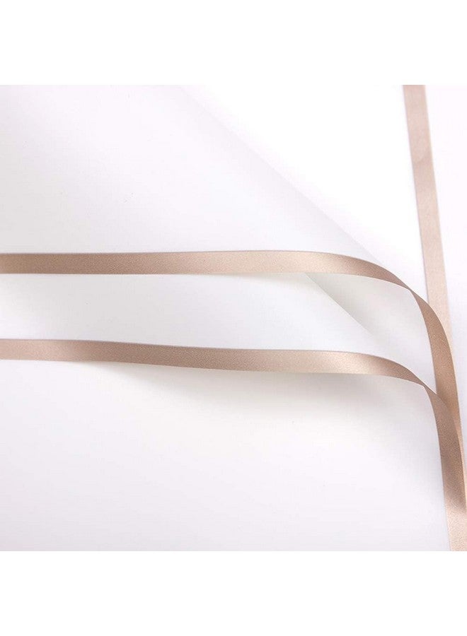 Zarwani (20 Sheet) Waterproof Plain Golden Border Gift Wrapping Paper Sheet |Korean Bouquet Wrapping| Sheets, Arts & Crafts And Diy To Wrap Christmas (White), 390 G - Image 1