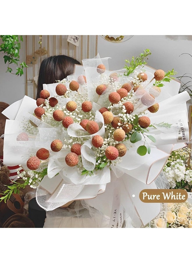 Zarwani (20 Sheet) Waterproof Plain Golden Border Gift Wrapping Paper Sheet |Korean Bouquet Wrapping| Sheets, Arts & Crafts And Diy To Wrap Christmas (White), 390 G - Image 4