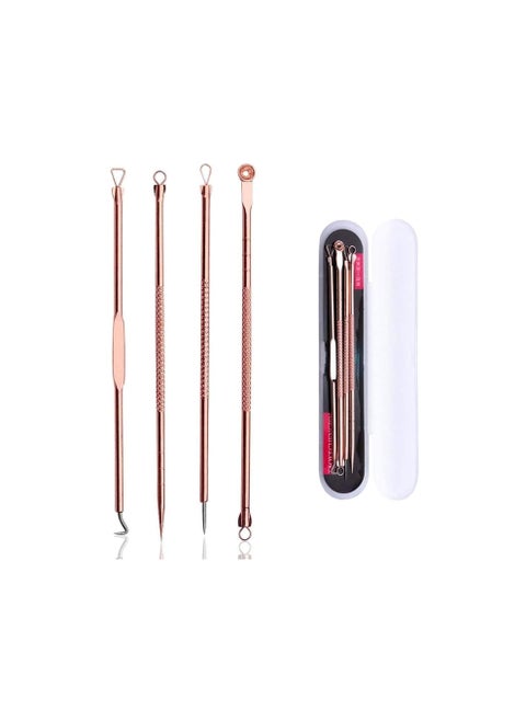 Set of 4 Stainless Steel Blackhead Removal Tool Pimple Popping Kit