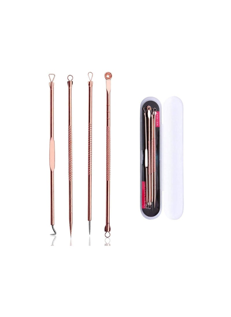 Generic - Set of 4 Stainless Steel Blackhead Removal Tool Pimple Popping Kit - Image 1