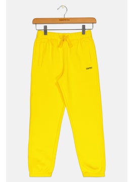 ESPRIT Kids Boy Embroidered Logo Sweatpants, Yellow  - Image 1