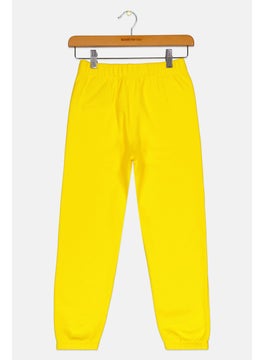 ESPRIT Kids Boy Embroidered Logo Sweatpants, Yellow  - Image 2