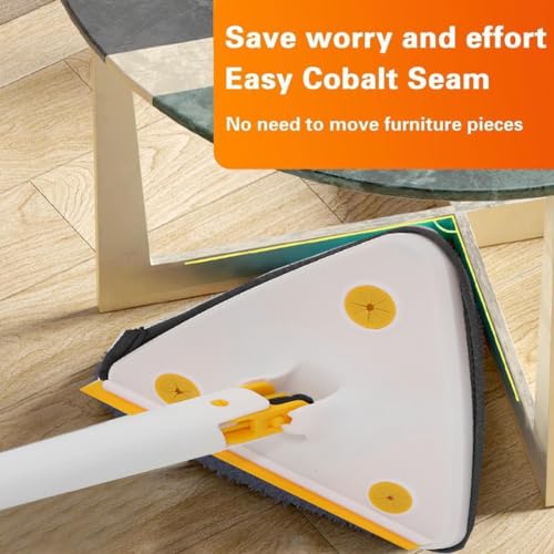 PRIME PICK Triangle Mop, 360-degree Rotatable Triangle Adjustable Wall Cleaning Mop Floor Wet and Dry Cleaning, Removable and Washable - Image 4