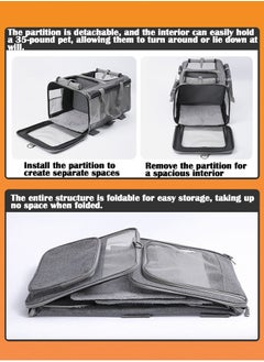 XiuWoo Pet Trolley Pet Stroller Portable Pet Bag Foldable Large Capacity Two-Compartment Design Outdoor Travelling for Pets Cats Dogs  - Image 4