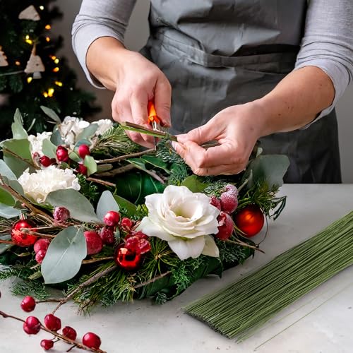 Juvale 300 Pieces Green 18 Gauge Wire for DIY Crafts, Artificial Flower Arrangements (16 in) - Image 2