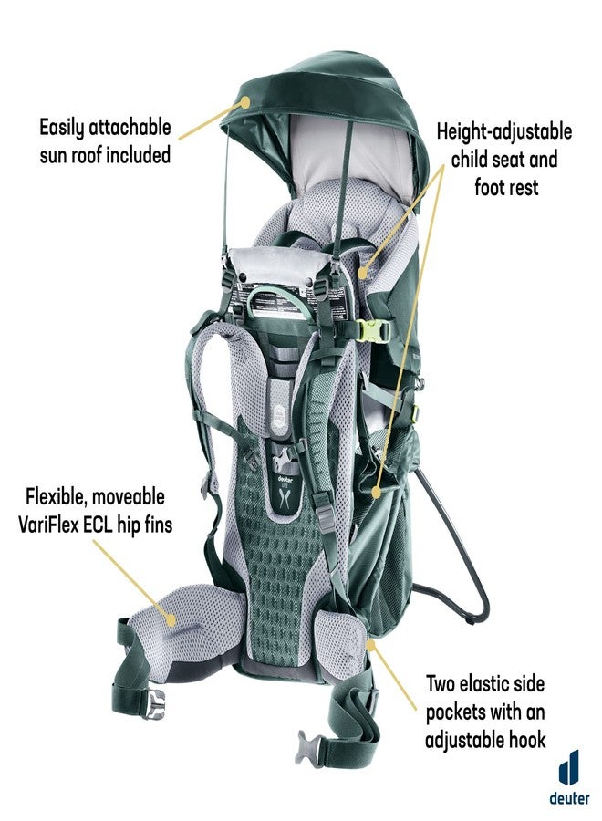 Deuter Kid Comfort Child Carrier and Backpack for Travel & Hiking with Toddlers - Forest - Image 3