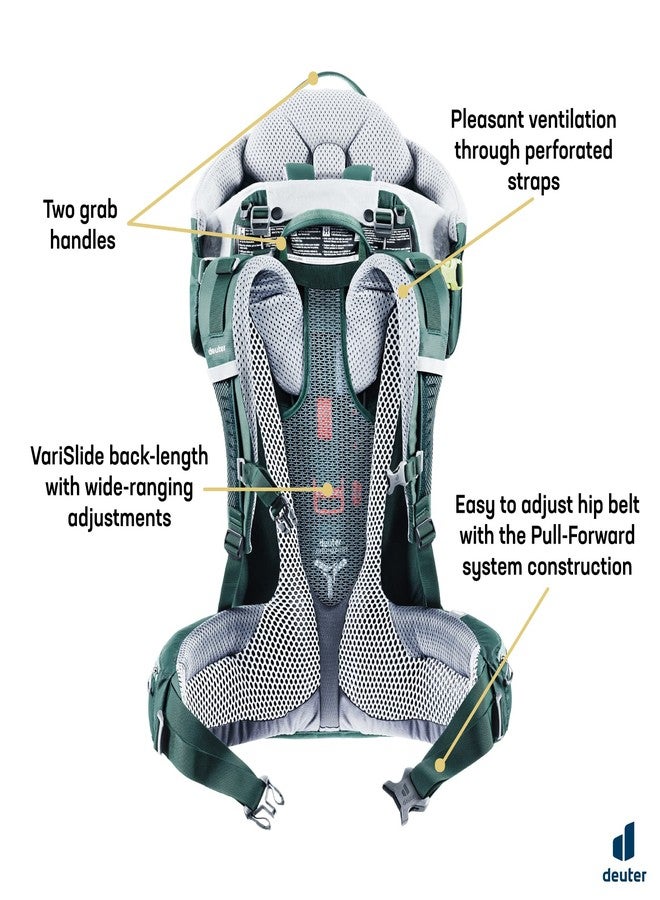 Deuter Kid Comfort Child Carrier and Backpack for Travel & Hiking with Toddlers - Forest - Image 4