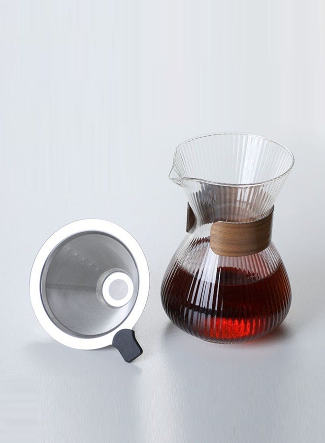 400mL V60 Coffee Maker Glass Drip Coffee Pot with Filter  - Image 3