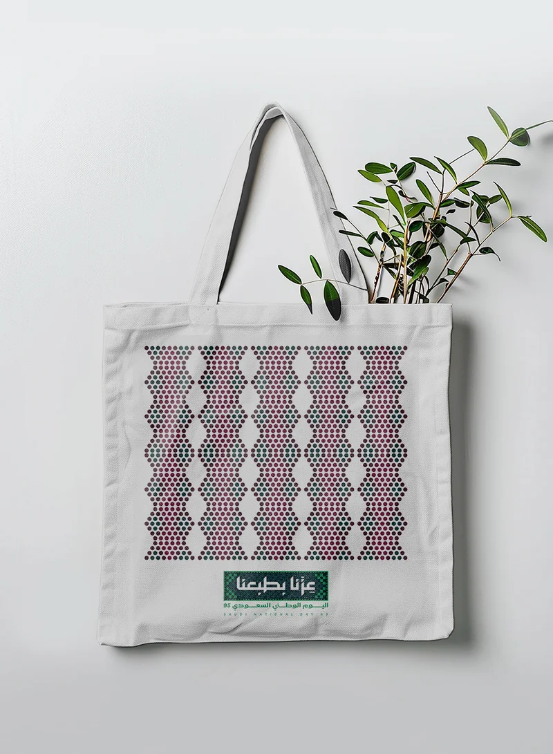 LOWHA Polyester Tote Bag with Shoulder Straps for Saudi National Day