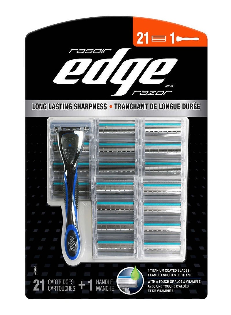 إيدج ماكينة حلاقة طويلة الأمد مع 21 شفرة لإعادة الملء - Image 1