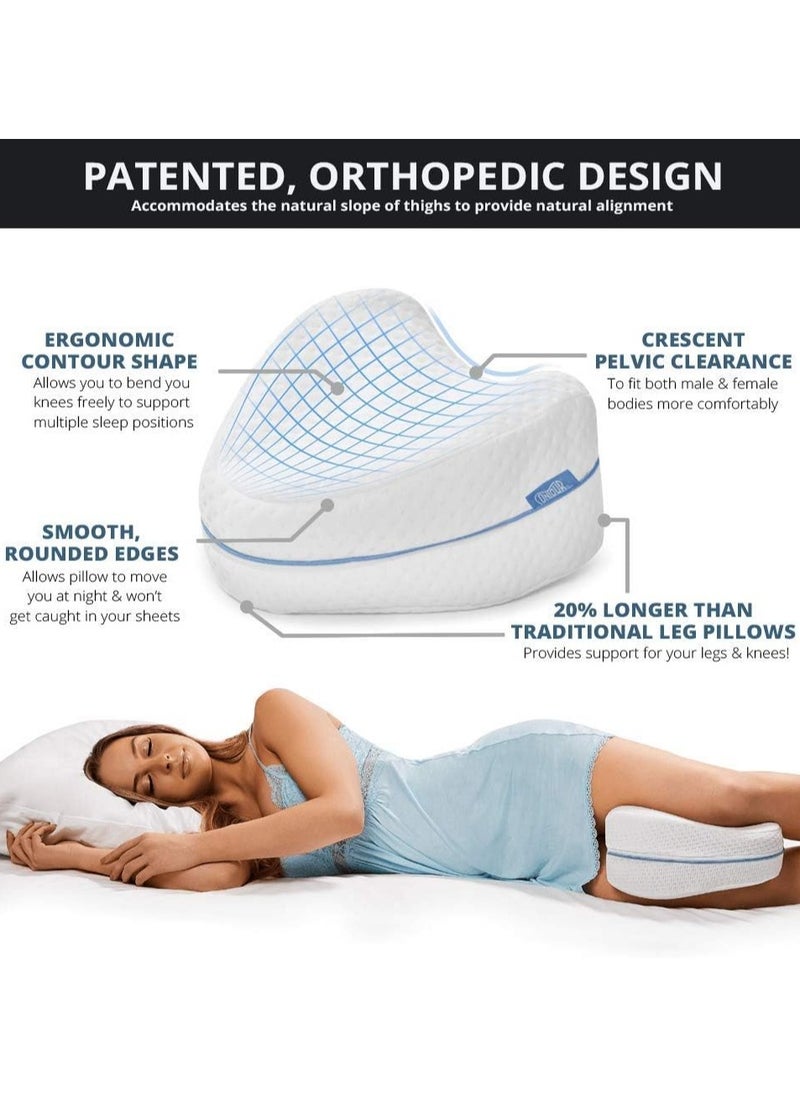 Toshonics Ergonomic Leg Pillow for Side Sleepers Orthopedic Memory Foam Knee and Leg Support Pillow for Back Hip Knee and Sciatica Pain Relief Ventilated Design for Cooler Sleep Ideal for Pregnancy Post-Surgery and Arthritis Comfort  - Image 5