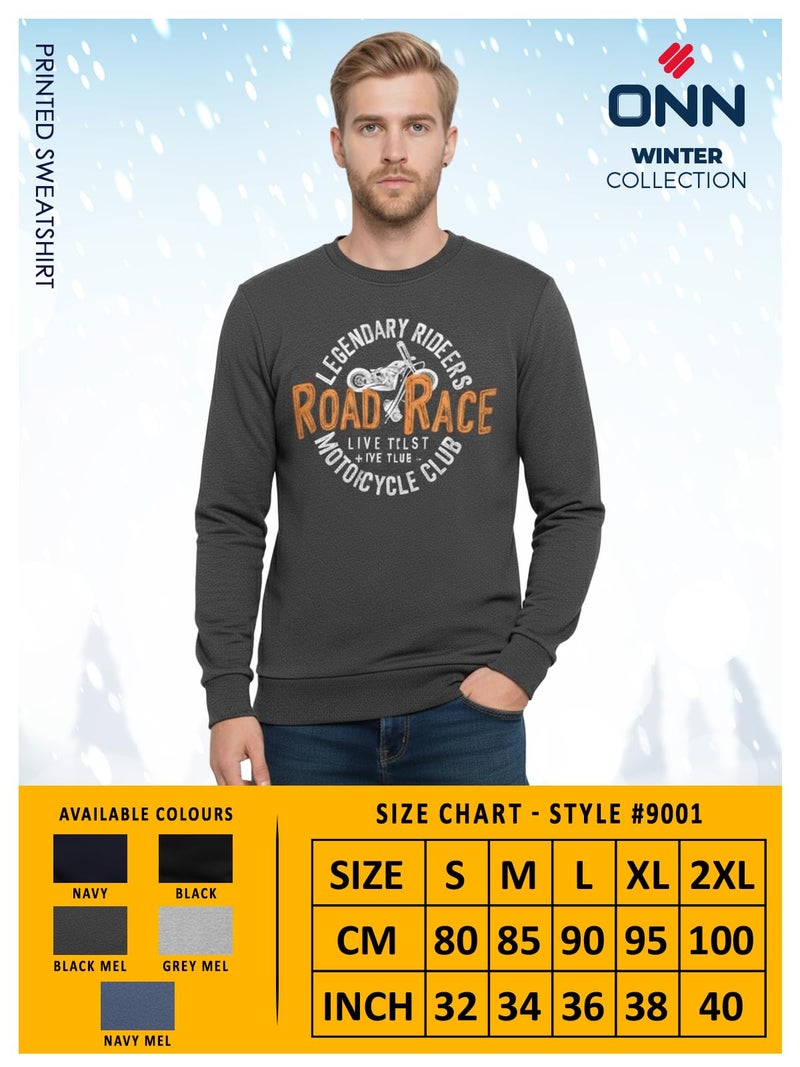 ONN Men's Cotton Regular Fit Full Sleeve Round Neck Sweatshirt 9001_NML_M_1PC - Image 2