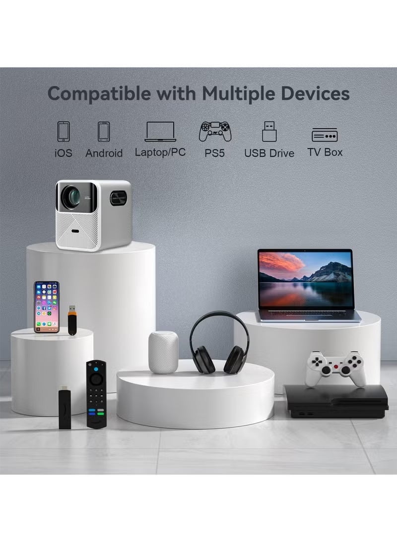 wanbo Mozart 1 Full HD Native 1080P, 4K HDR, 900 ANSI | HDMI ARC| Projector for Home | Android 2G+32G | Auto (Focus + Keystone + Obstacle Avoidance) | Dust Proof | 16W Speaker | WiFi 6, BT - Image 5