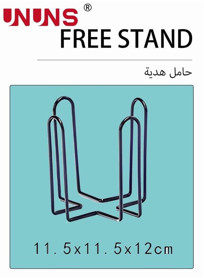 UNUNS طقم كوسترات ماصة من 10 قطع، طقم كوسترات دائري مع حامل، تصميم محيطي لحماية الطاولة، 4 بوصات، سيراميك - Image 2