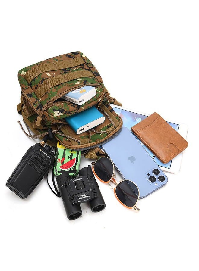Viriber Tactical Backpack, Waterproof Military Cross-body Molle Sling Shoulder Backpack Chest Bag for Outdoor Every Day Carry, Green Camo, One size - Image 5