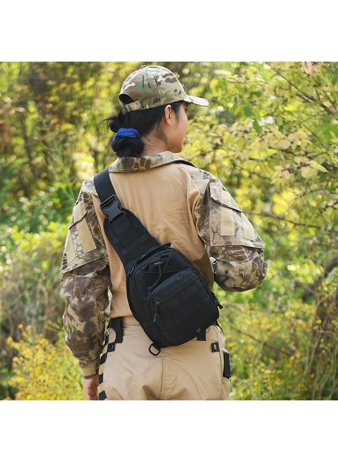 Viriber Tactical Backpack, Waterproof Military Cross-body Molle Sling Shoulder Backpack Chest Bag for Outdoor Every Day Carry, Green Camo, One size - Image 4