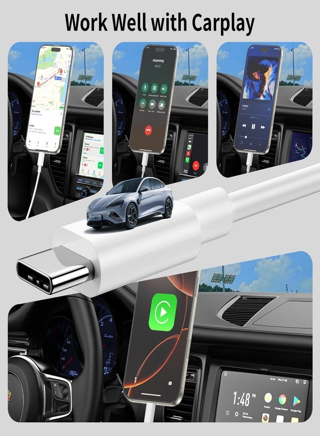 esbeecables 2 Pack Carplay Cable for iPhone 16/15 - Apple MFi Certified, 10ft USB A to USB C Fast Car Charging Cable Compatible with iPhone 16/16 Plus/16 Pro/16 Pro Max/15/15Pro/15 Pro Max & iPad Pro 12.9 - Image 5