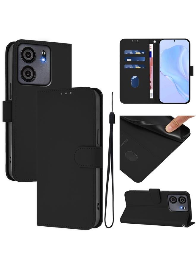 Zaboon Case For BLU View 5 Skin Feel Solid Color Leather Phone Case with Lanyard - Image 1