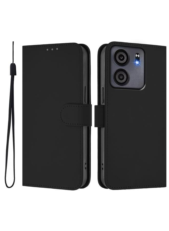 Zaboon Case For BLU View 5 Skin Feel Solid Color Leather Phone Case with Lanyard - Image 2