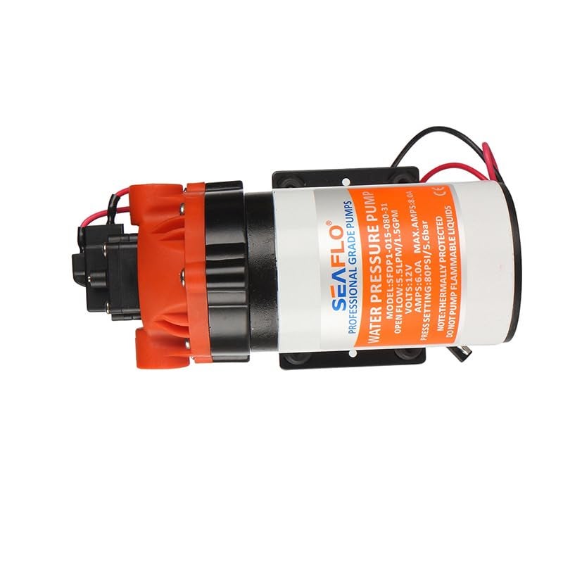 SEAFLO مضخة ضغط الماء SEAFLO 12V من سلسلة 31 - 1.8 جالون في الدقيقة، 80 PSI، ذاتية التحضير، مفتاح ضغط قابل للتعديل، للاستخدام في المركبات الترفيهية، القوارب، البحرية، والخارجية - Image 4