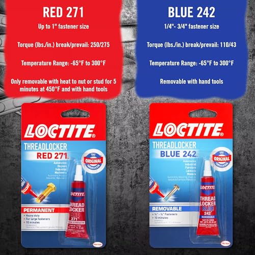 Loctite Threadlocker Red 271 locks, seals threaded fasteners permanently, prevent loosening from vibration, great for engines, machinery, vehicles for valve covers, water pumps, and alternators, 6ml - Image 5
