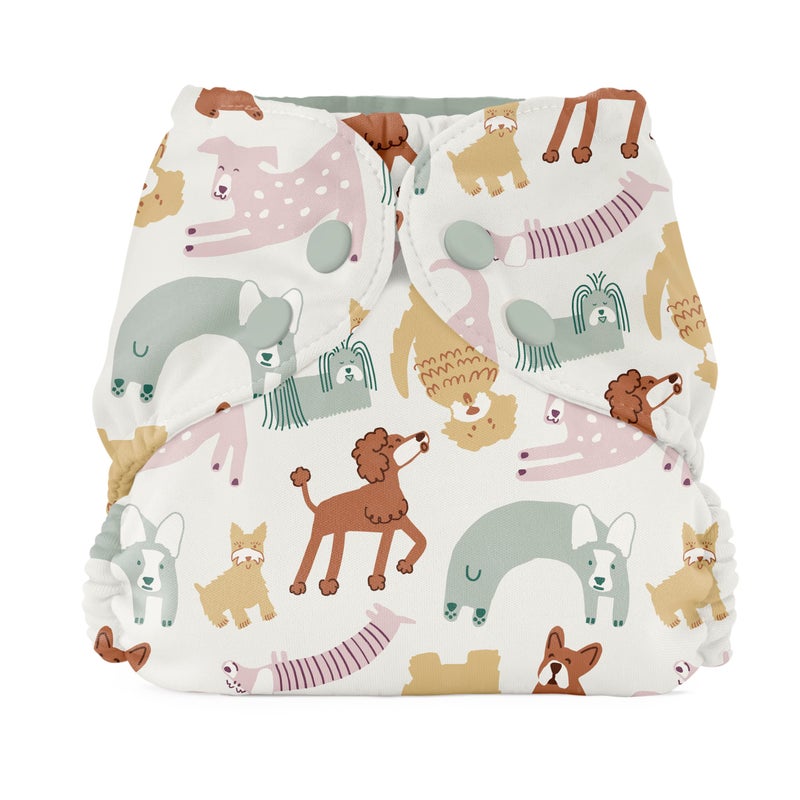 Esembly Cloth Diaper Cover - Reusable Swim Diaper, Waterproof, Breathable - Adjustable Outer Layer Over Absorbent Inner for Blowout Protection - Off-Leash, Size 2 (18-35lbs) - Image 1