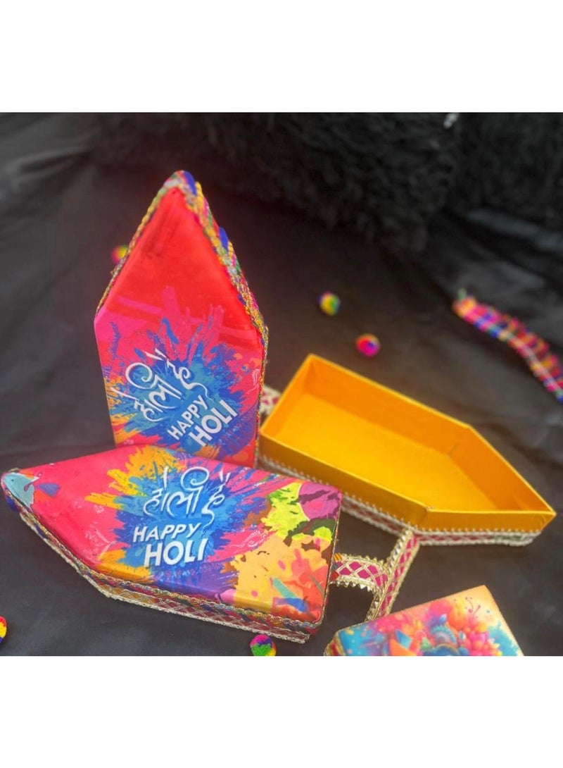 Holi Festival Gift Hamper Box , Decorative MDF Box, Pichkari Design - Image 2