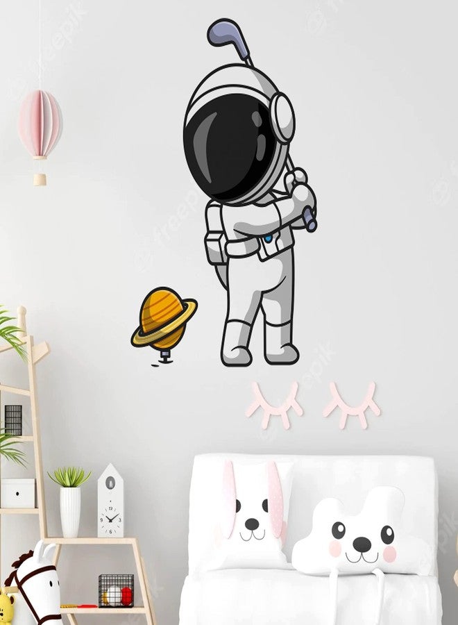 Wallstick Crazy Astronaut Playing Golf Kids Room Decorative Vinyl Wallsticker (45 x 61 cm) - Image 2