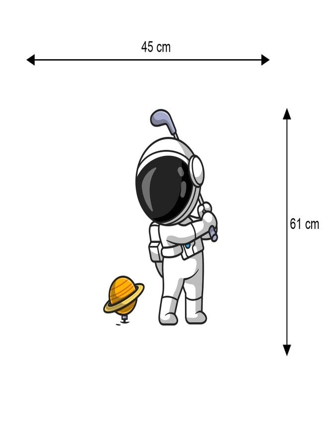 Wallstick Crazy Astronaut Playing Golf Kids Room Decorative Vinyl Wallsticker (45 x 61 cm) - Image 3