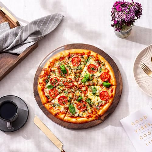 nestroots Serving Platter Wooden for Dining Table | Dessert Serving Platter Cheese Board with Handle for Birthdays & Party Big Size | Cup Cake, Pizza (Copper) - Image 3