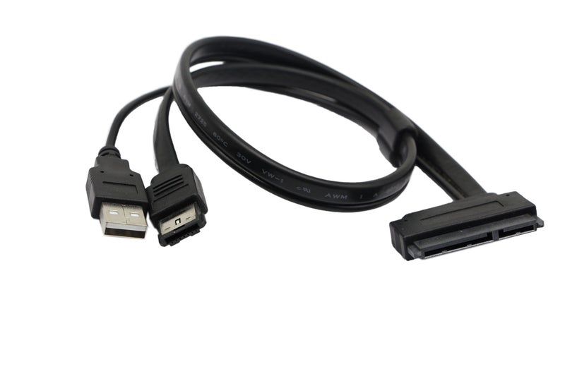 SinLoon 2.5'' Hard Disk Drive SATA 22Pin to eSATA Data USB Powered Cable Adapter for Optimized for SSD, Support UASP SATA IIIEC-SSHD(Black) - Image 1