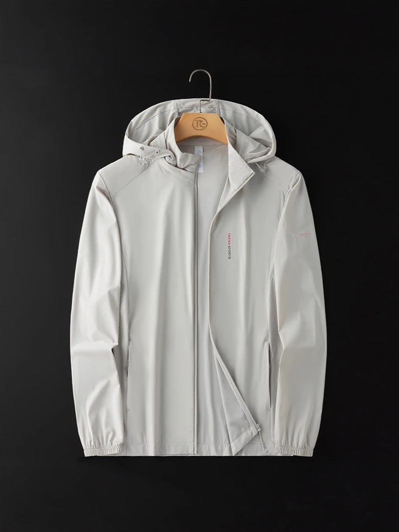 Qi Ta Couple's Ice Silk UV-Protective Sun Jacket - Men's Plus Size, Quick-Drying Summer Coat - Image 4