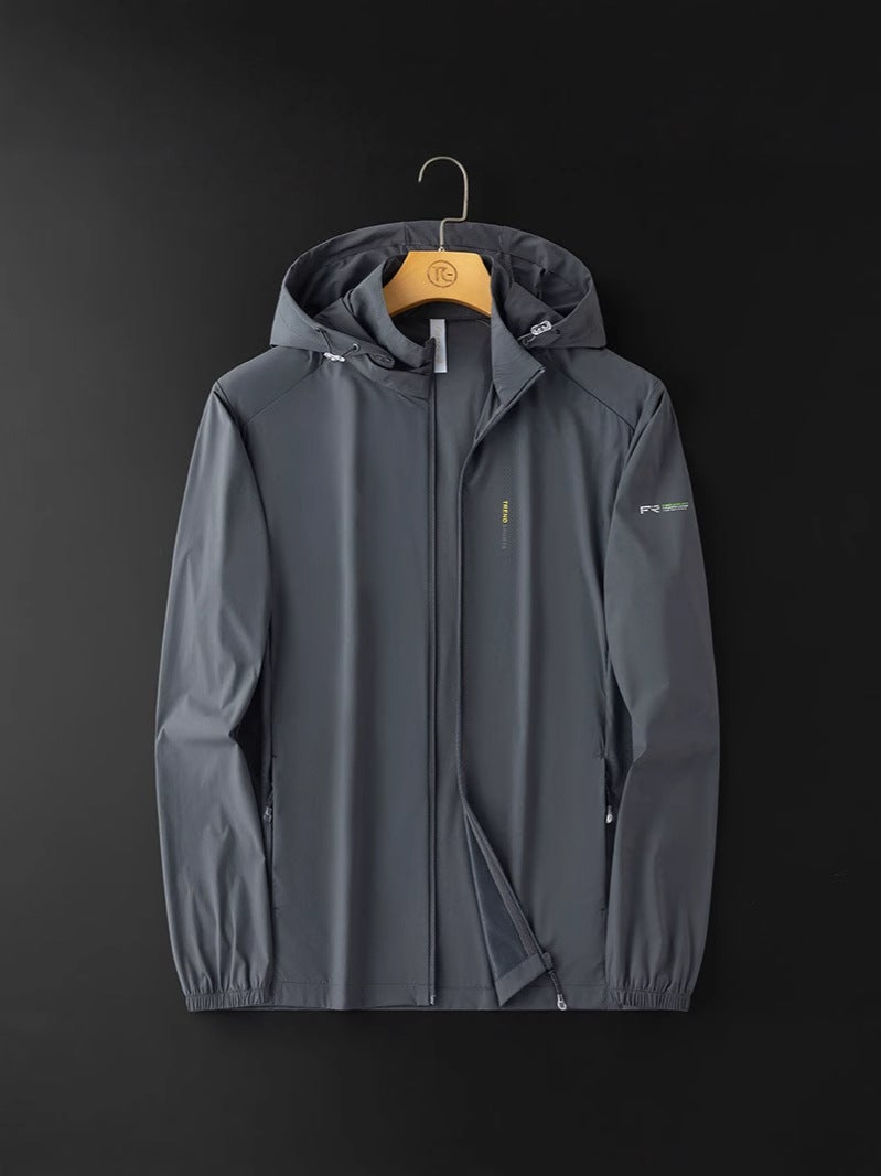 Qi Ta Couple's Ice Silk UV-Protective Sun Jacket - Men's Plus Size, Quick-Drying Summer Coat - Image 3