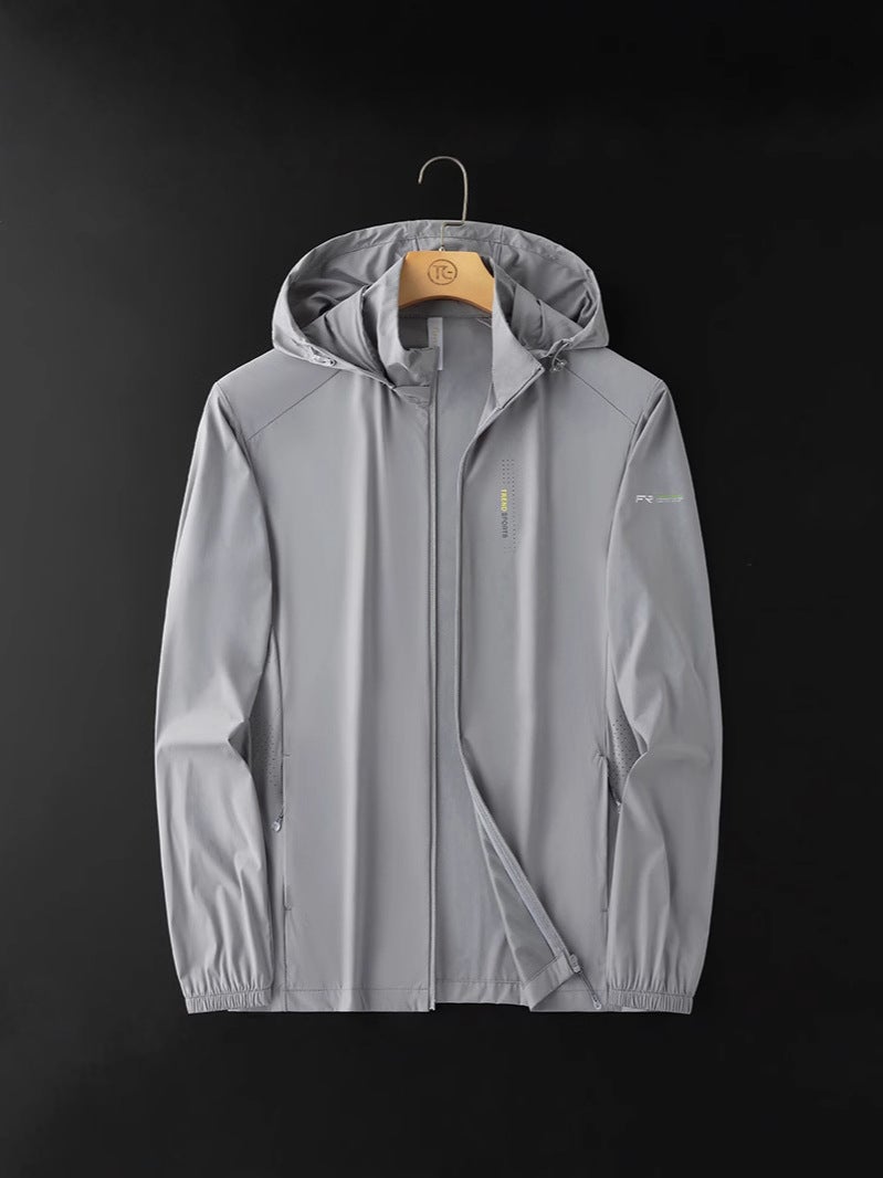 Qi Ta Couple's Ice Silk UV-Protective Sun Jacket - Men's Plus Size, Quick-Drying Summer Coat - Image 1