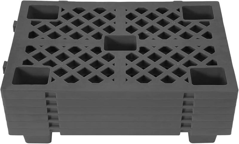 6 قطع من المنصات البلاستيكية السوداء مقاس 23.6 × 15.8 × 4 بوصة، مقاومة للرطوبة ومضادة للماء، منصات أرضية للاستخدام الداخلي والخارجي - Image 3