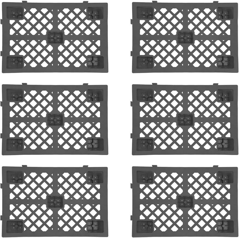 6 قطع من المنصات البلاستيكية السوداء مقاس 23.6 × 15.8 × 4 بوصة، مقاومة للرطوبة ومضادة للماء، منصات أرضية للاستخدام الداخلي والخارجي - Image 4
