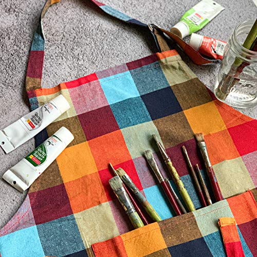 PIXEL HOME DECOR PIXEL HOME © Kitchen Apron- Aprons with Pockets for Women Men Dishwashing.Baking,Grill,Restaurant Durable, Washable - Pack of 2 (Multicolour) - Image 4