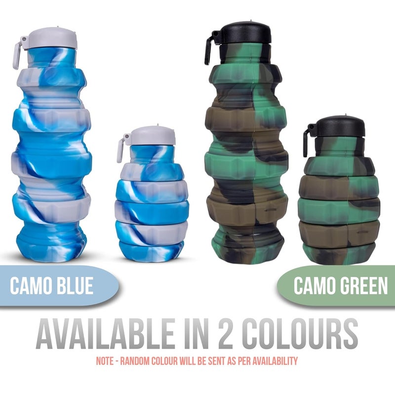 Elecart Flexible Portable Water Bottle with Flip Top Lid 500ml BPAFree Silicone Foldable Bottle for Travel Hiking Camping Fitness Sports Color May Vary - Image 5