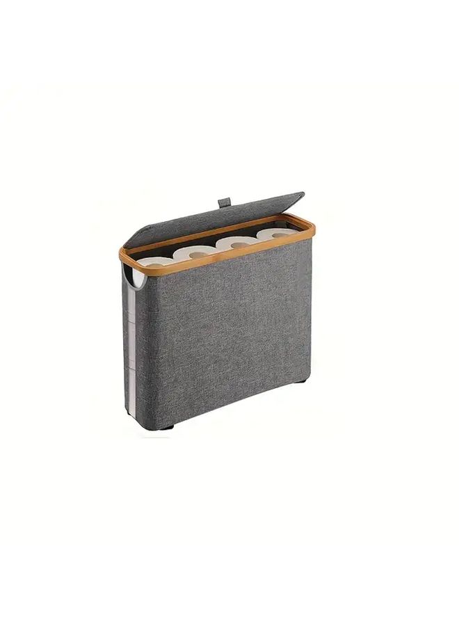 Black Flip Top Toilet Paper Holder Large Capacity Multi Purpose Storage - Image 1