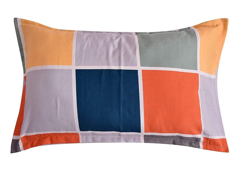Umi Brushed Microfiber Cotton Double Bedsheet With 2 Pillow CoversBedsheet 90X100Inches Pillow Cover 17X27Cm 144 Tc Multi
