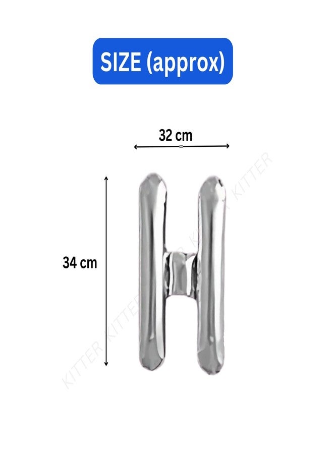 KITTER Silver Happy Birthday Foil Balloon Set For Boys Girls Birthday Party Decoration Items (Pack Of 13 Capital Letters) | Birthday Decor for Kids Boys Girls & Adults, Chrome Colour Foil Balloons - Image 3