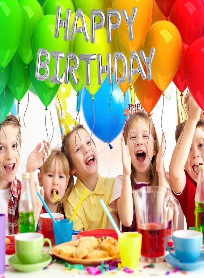 KITTER Silver Happy Birthday Foil Balloon Set For Boys Girls Birthday Party Decoration Items (Pack Of 13 Capital Letters) | Birthday Decor for Kids Boys Girls & Adults, Chrome Colour Foil Balloons - Image 4