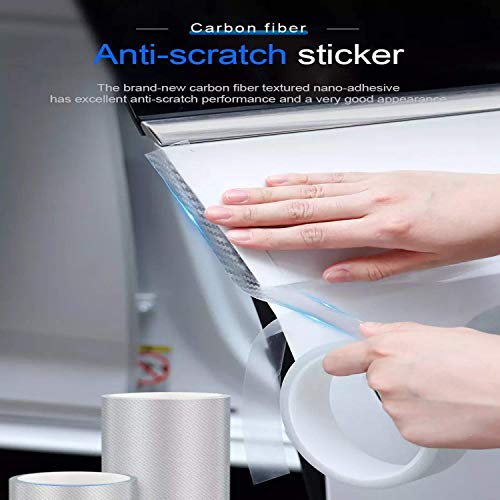 Aksmit Anti-Scratch Anti-Collision Adhesive Car Door Edge Guard Protector Strip Scuff Plate Protectors Carbon Clear Tape 5 cm Width x 5 Meter Length Compatible with Alto 800 - Image 3