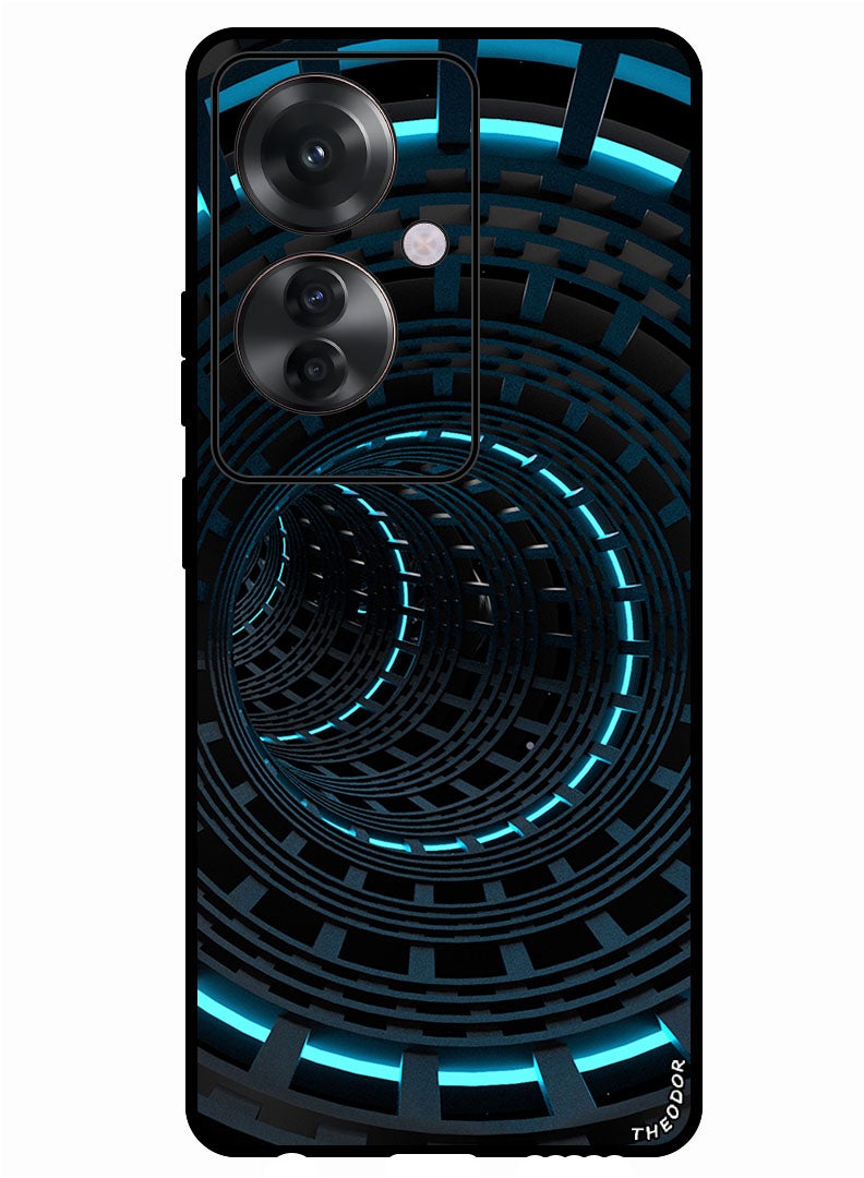 Theodor Protective Case Anti Scratch Shock Proof Bumper Cover For Oppo Reno 11F spiral_circles_immersion - Image 1