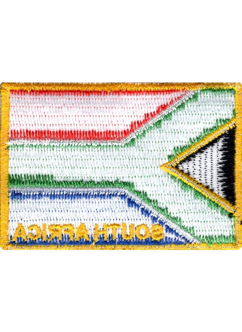 Artist Unknown South Africa Flag Applique Embroidered Sweing Patch Suitable for Jackets, Bags, T-Shirts, Jeans, Pants, Outdoor Clothing ; Size: 7cm x 5cm ; Imported from Malaysia (1 Piece)  - Image 2