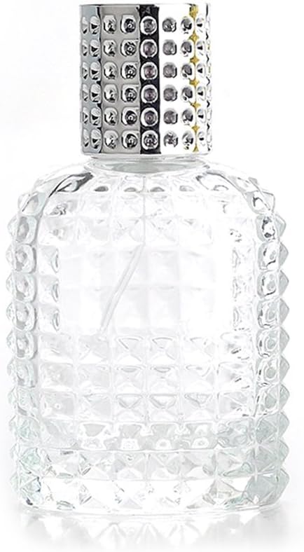 Enslz Perfume Fragrance Cologne Atomizer Empty Refillable Glass Bottle Fine Mist Silver Sprayer 50ml